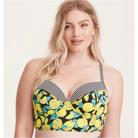 torrid Other - NWT Torrid Lemon Print Bikini Swim Top